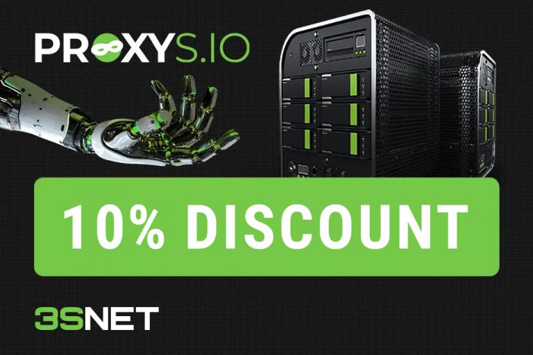 Look for a promo code for a discount in Proxy_io on 3SNET!